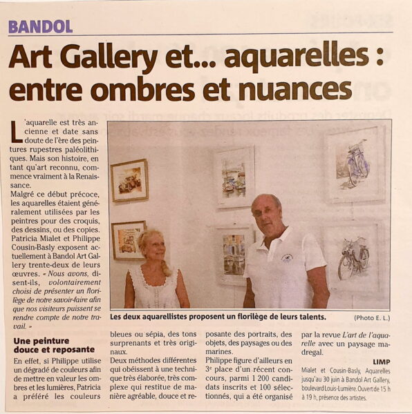 Art Gallery et... aquarelles entre ombres et nuances