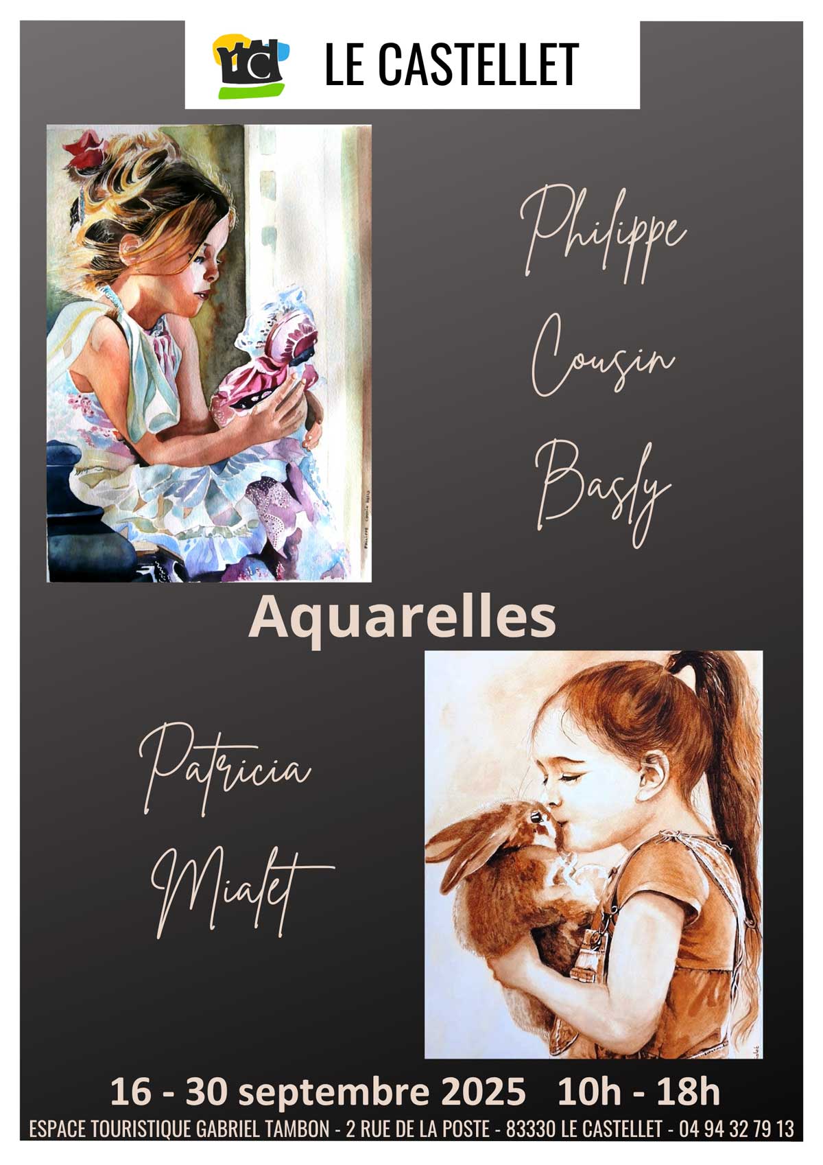 Espace Touristique Gabriel Tambon - Le Castellet. Du 16 au 30 Septembre 2025 : aquarelles par Philippe Cousin Basly et Patricia Mialet.